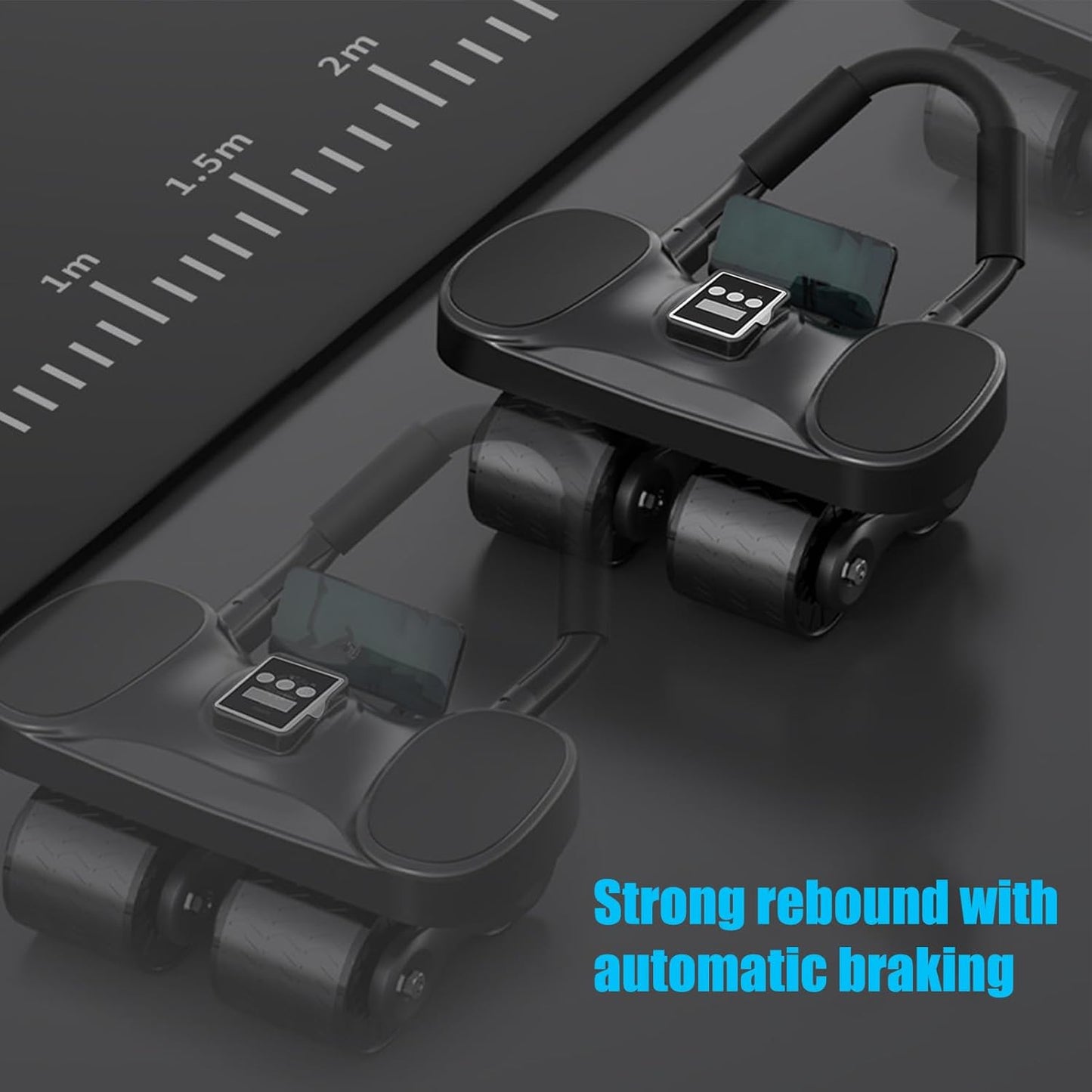 Ab Roller Wheel Home Core Exercise Ab Machine, Counting Ab Wheel Roller with Elbow Support for Home Training with Mat and Knee Pad