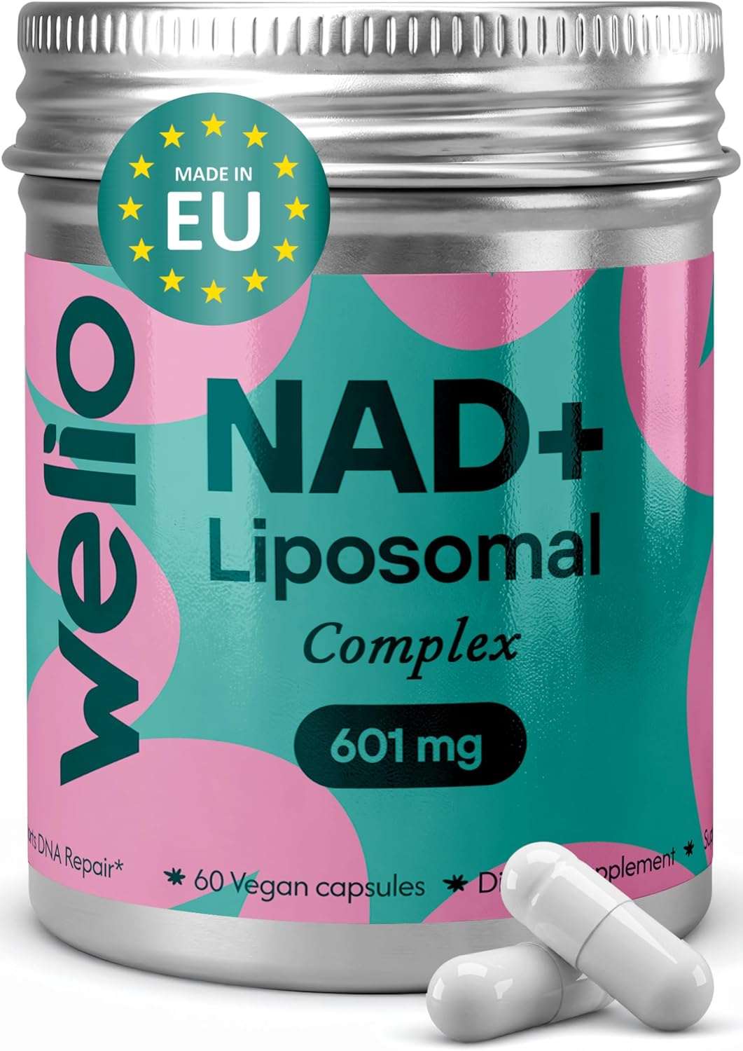 Advanced Pure Liposomal NAD Supplement 601mg for Anti-Aging & Cellular Health, 60 capsule