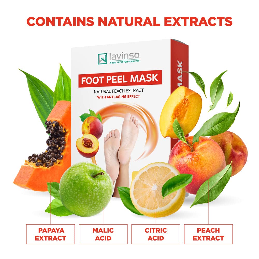 Exfoliating Foot Mask 2 Pack Peach Feet Peeling Mask Extra Strength
