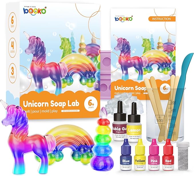 Unicorn Soap Making Kit - Crafts DIY Project Science STEM Activity Gift - Make Your Own Soap Kits