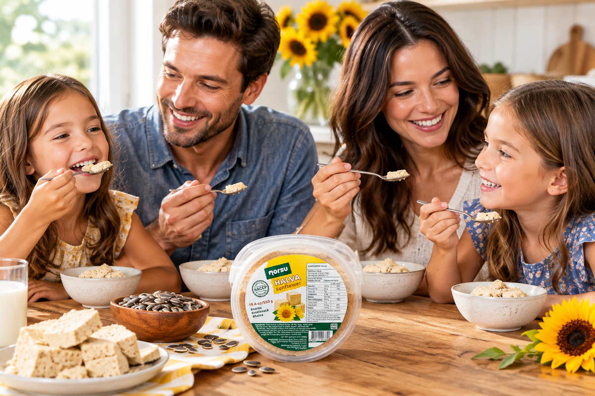 NORSU Sunflower Halva with Walnuts, Traditional Halvah Sweet Dessert with Nuts, 19.4 oz (550g)