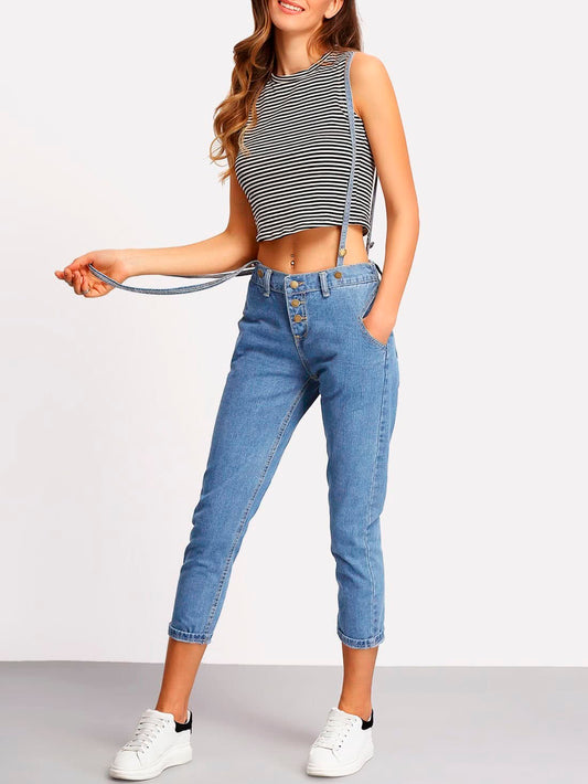 Skinny Jeans wIth Detachable Straps