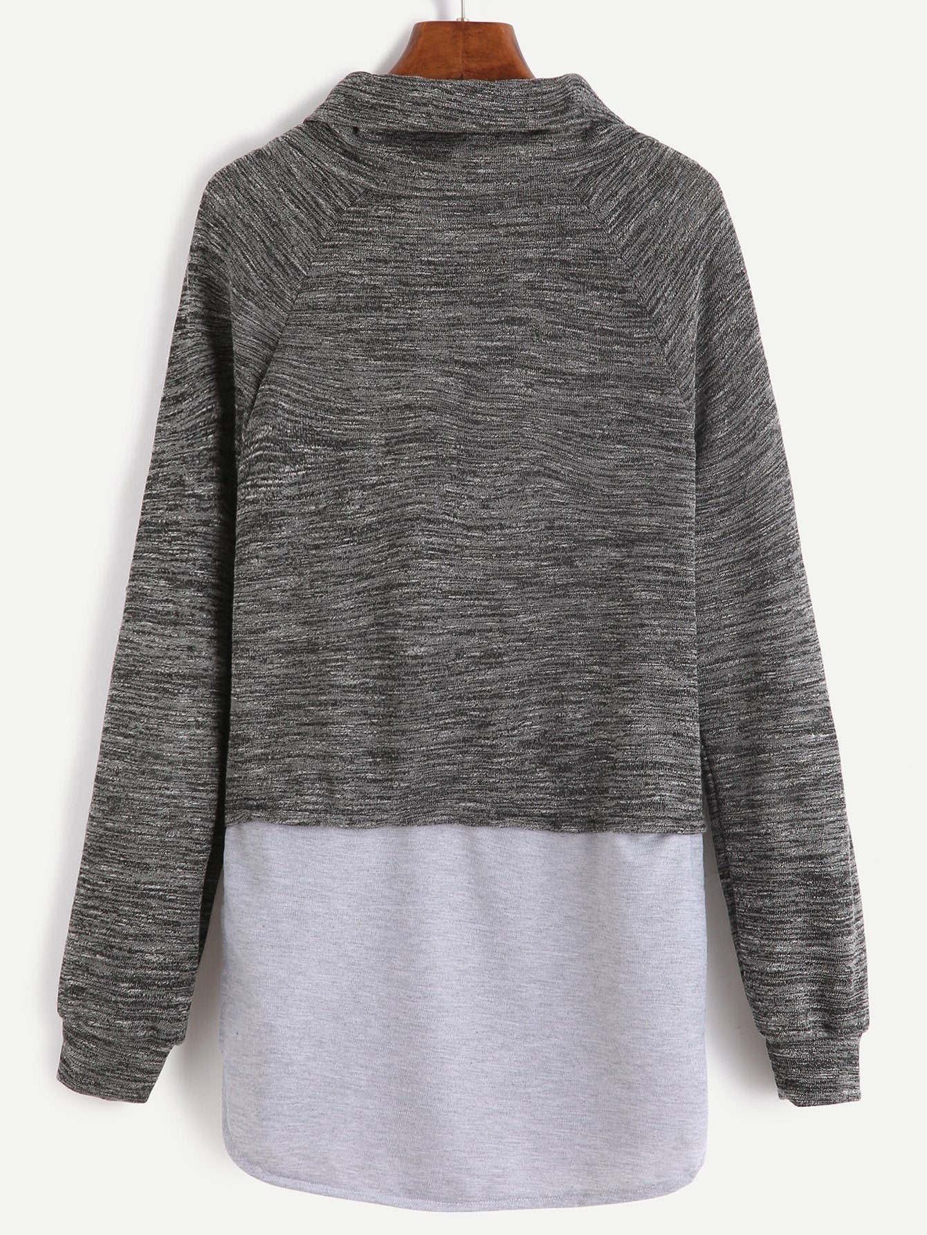 Cowl Neck Long Grey Sweatshirt