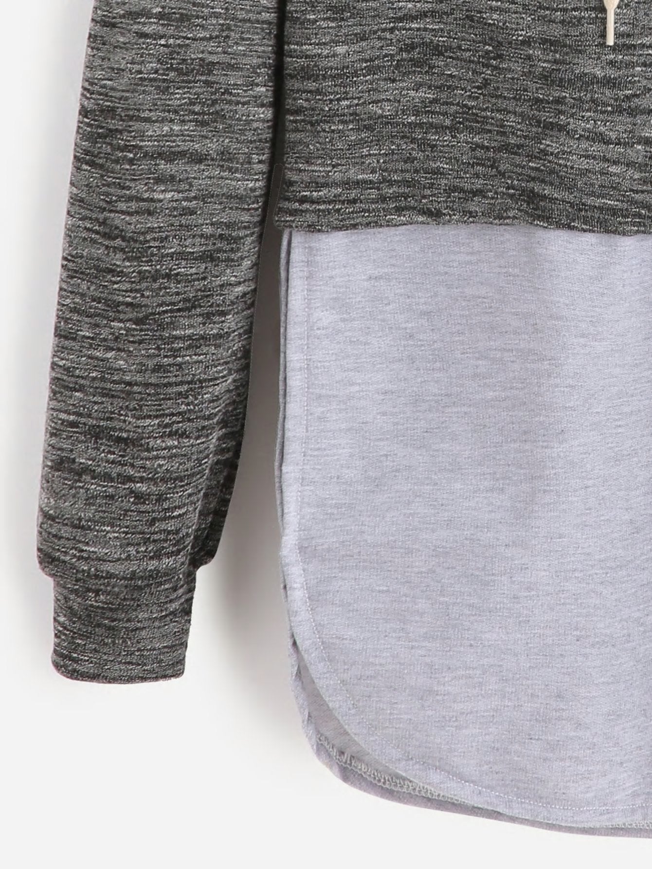 Cowl Neck Long Grey Sweatshirt