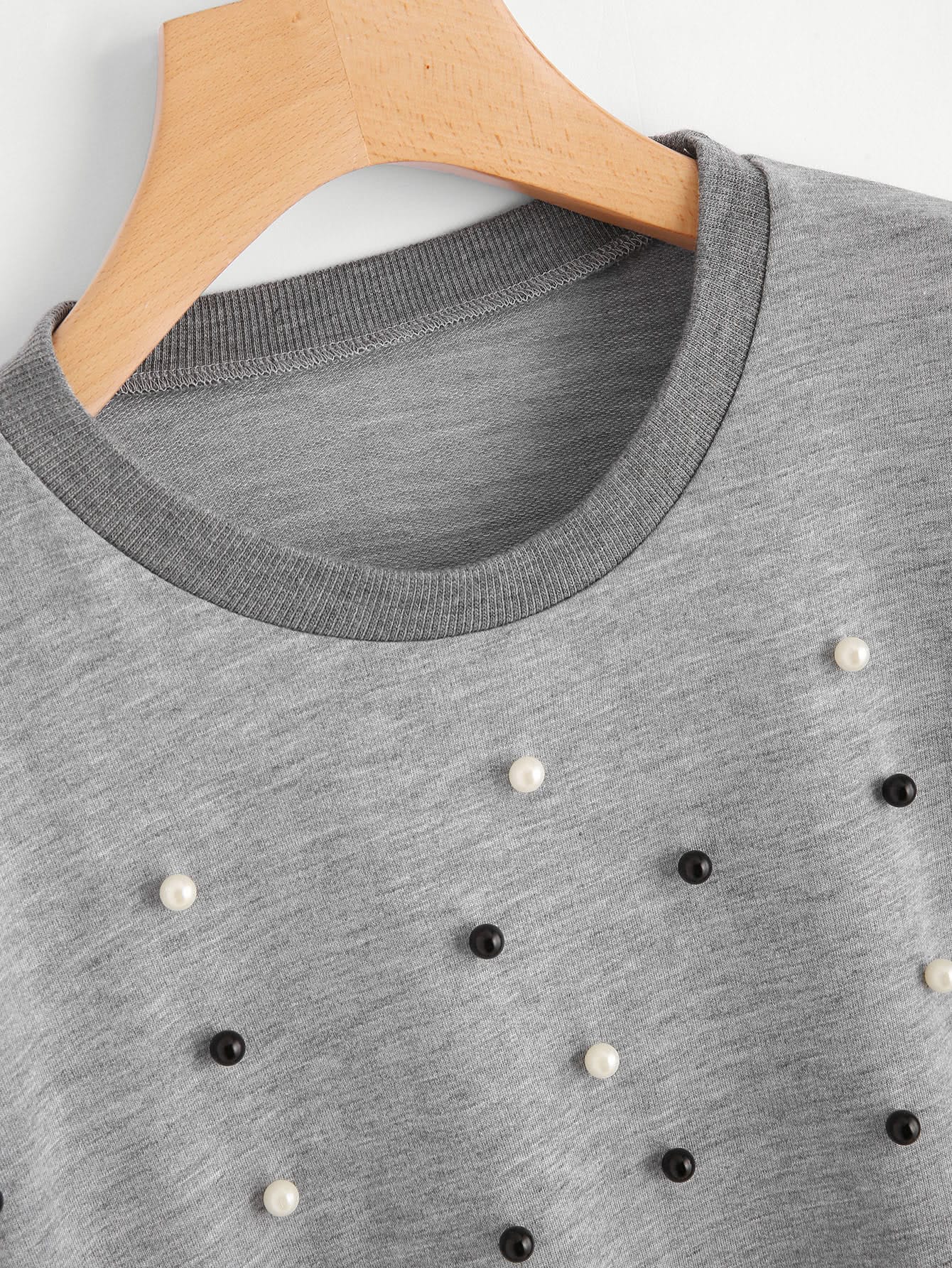 Faux Pearl Grey Sweatshirt