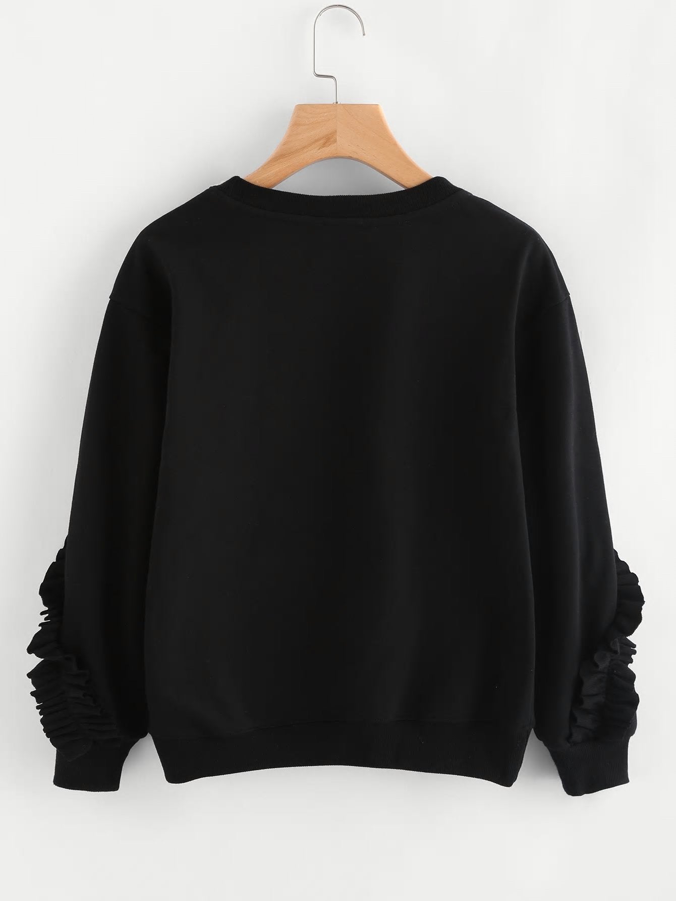 Cute Ruffle Sleeve Knit Top Sweatshirt