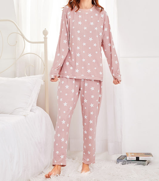 Pink Star Print PJ set