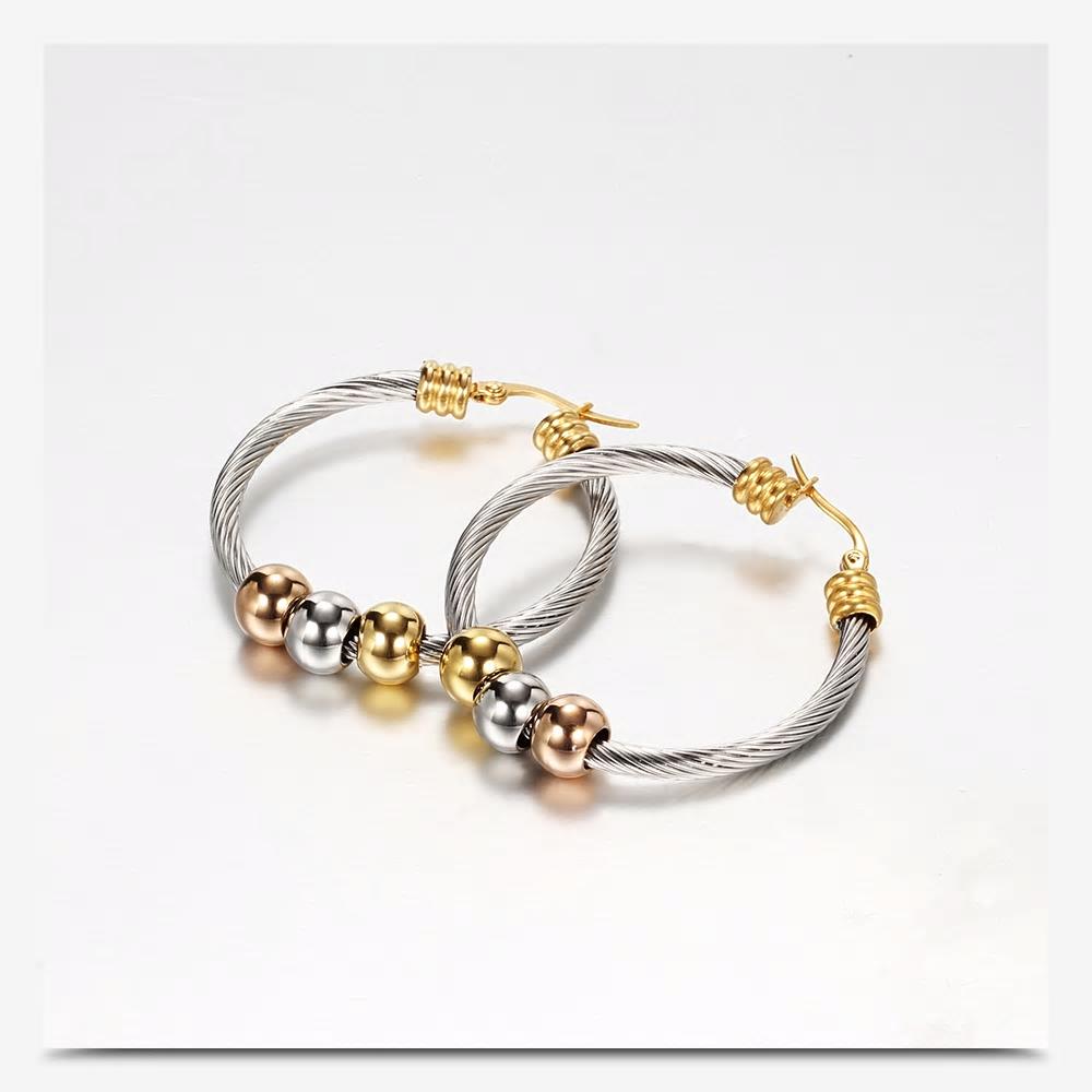 Hoop Rings with balls decoration