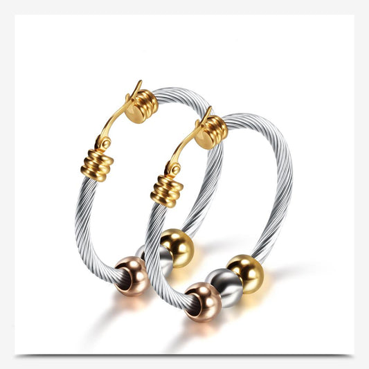 Hoop Rings with balls decoration
