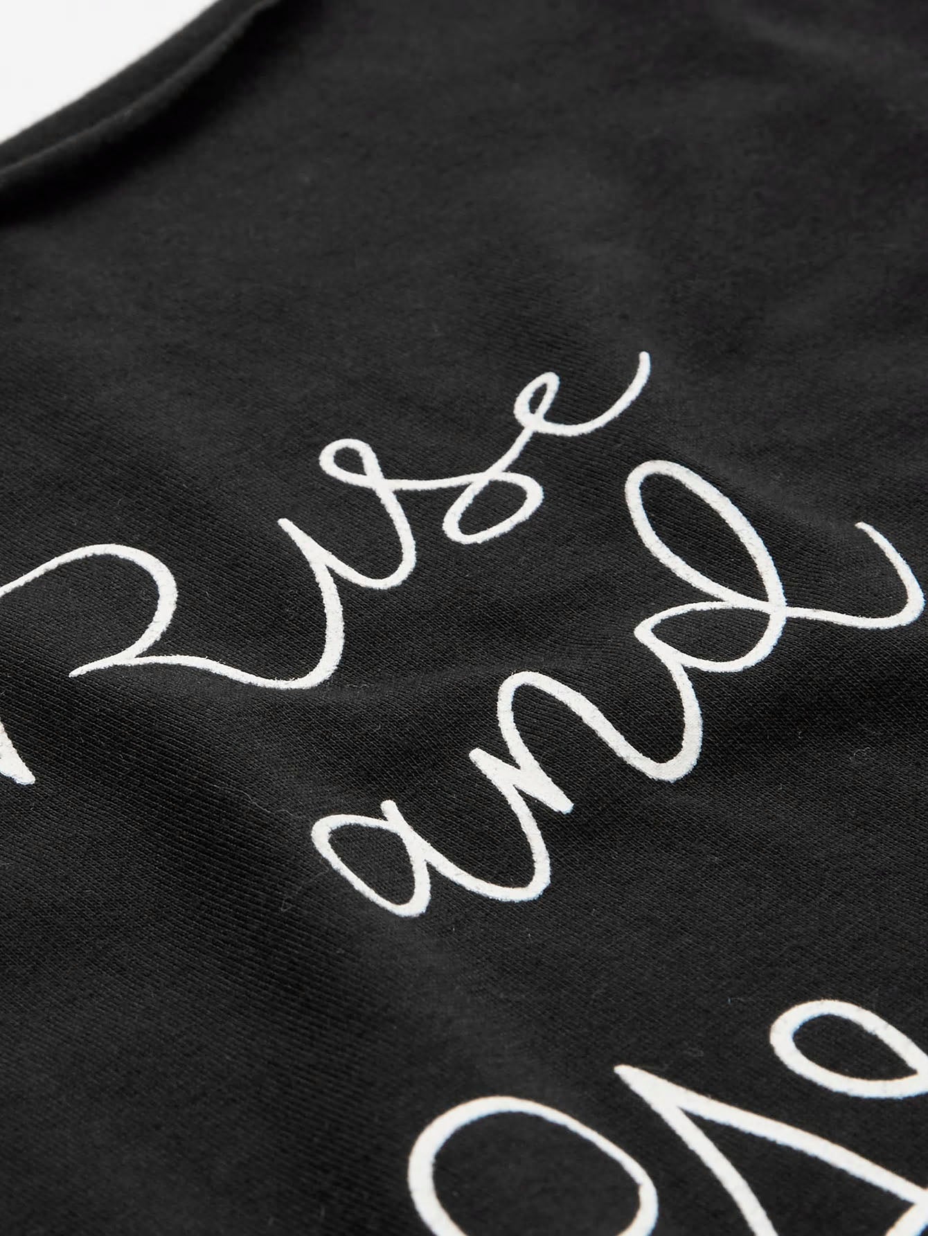 Summer Black Pajama set "Rise and Grind", Drawstring Shorts and Loose Crop Top