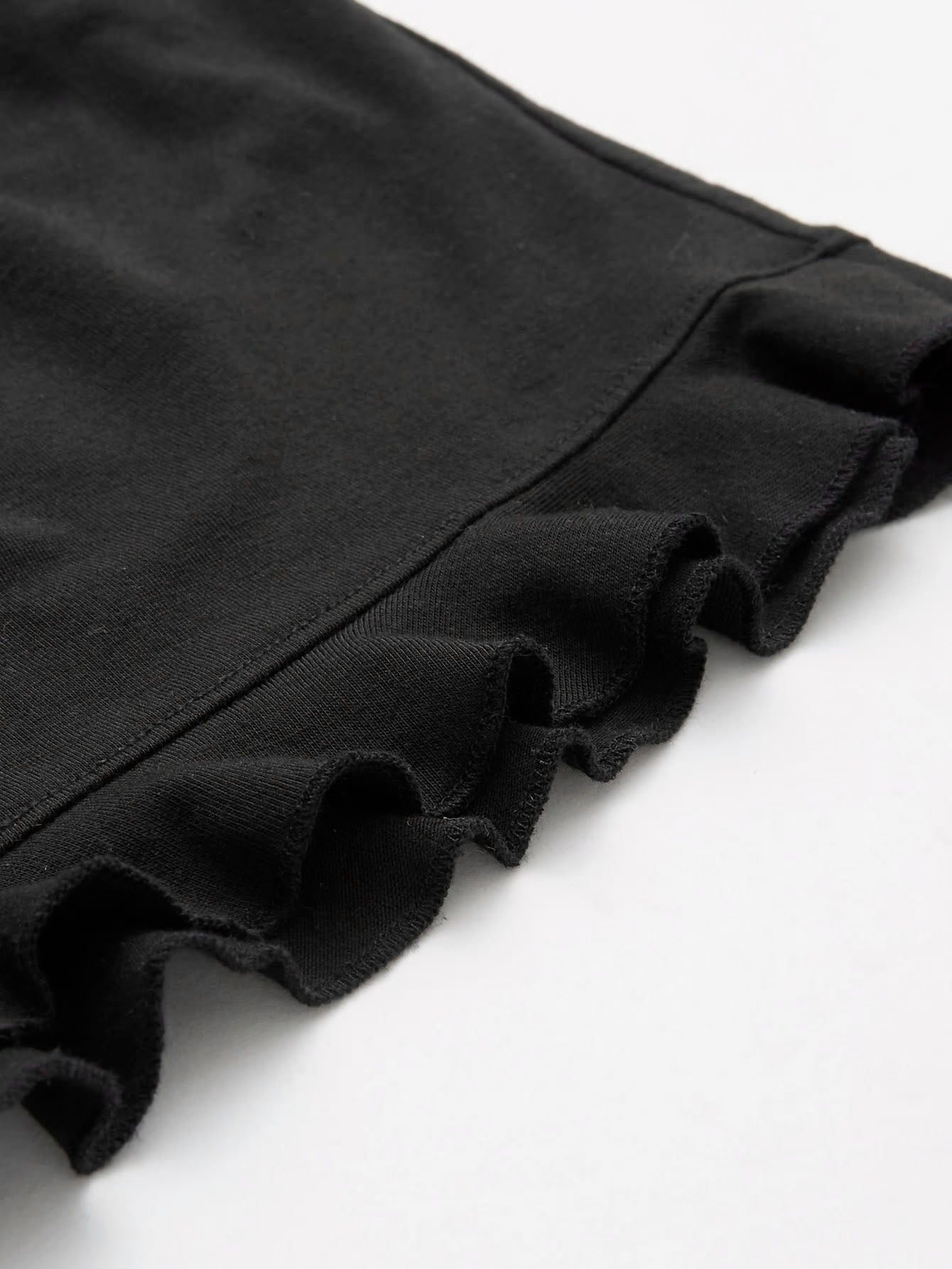 Summer Black Pajama set "Rise and Grind", Drawstring Shorts and Loose Crop Top